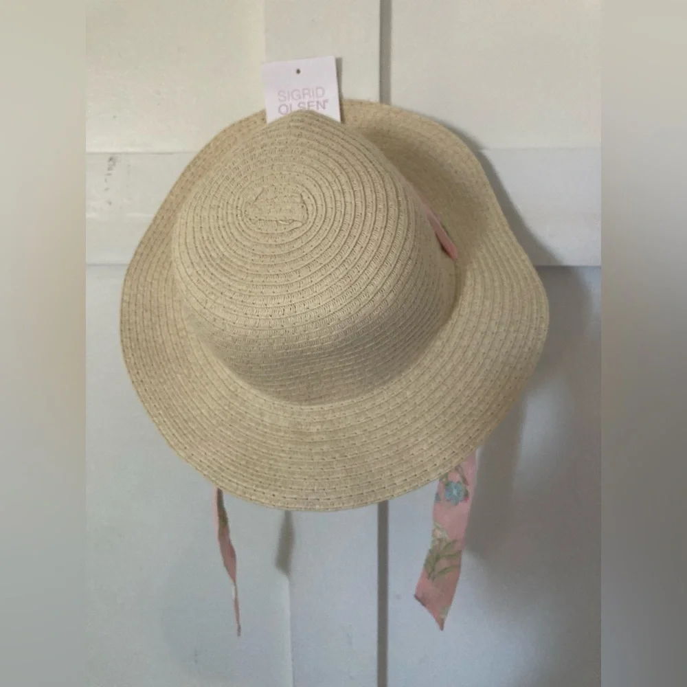 Nwt Sigrid Olsen kids sun hat floral chin tie strings